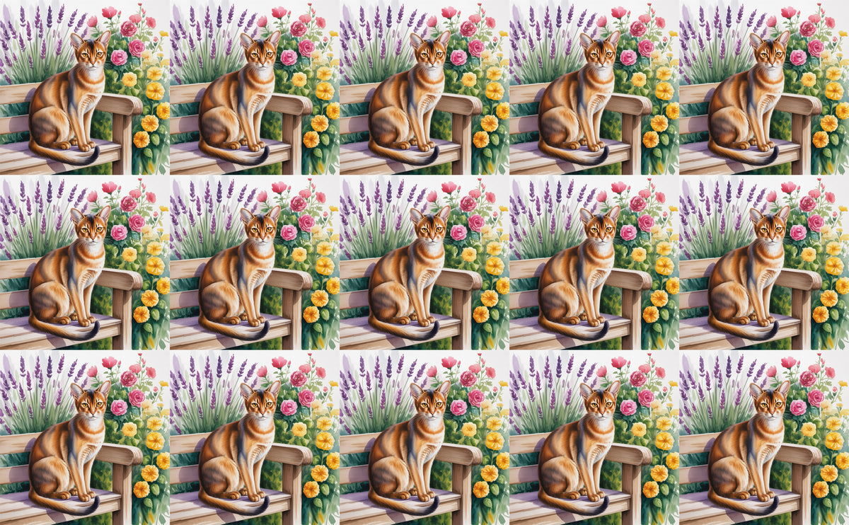 DecoCraft - Scenic Tiles Series - Watercolor Pets - Abyssinian