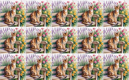 DecoCraft - Scenic Tiles Series - Watercolor Pets - Abyssinian