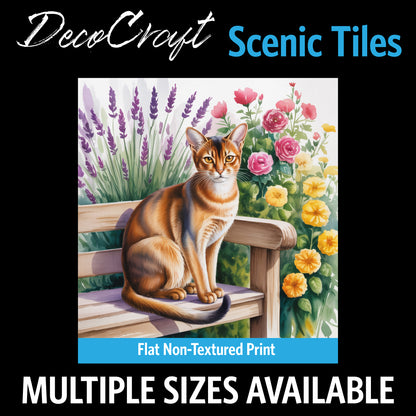 DecoCraft - Scenic Tiles Series - Watercolor Pets - Abyssinian