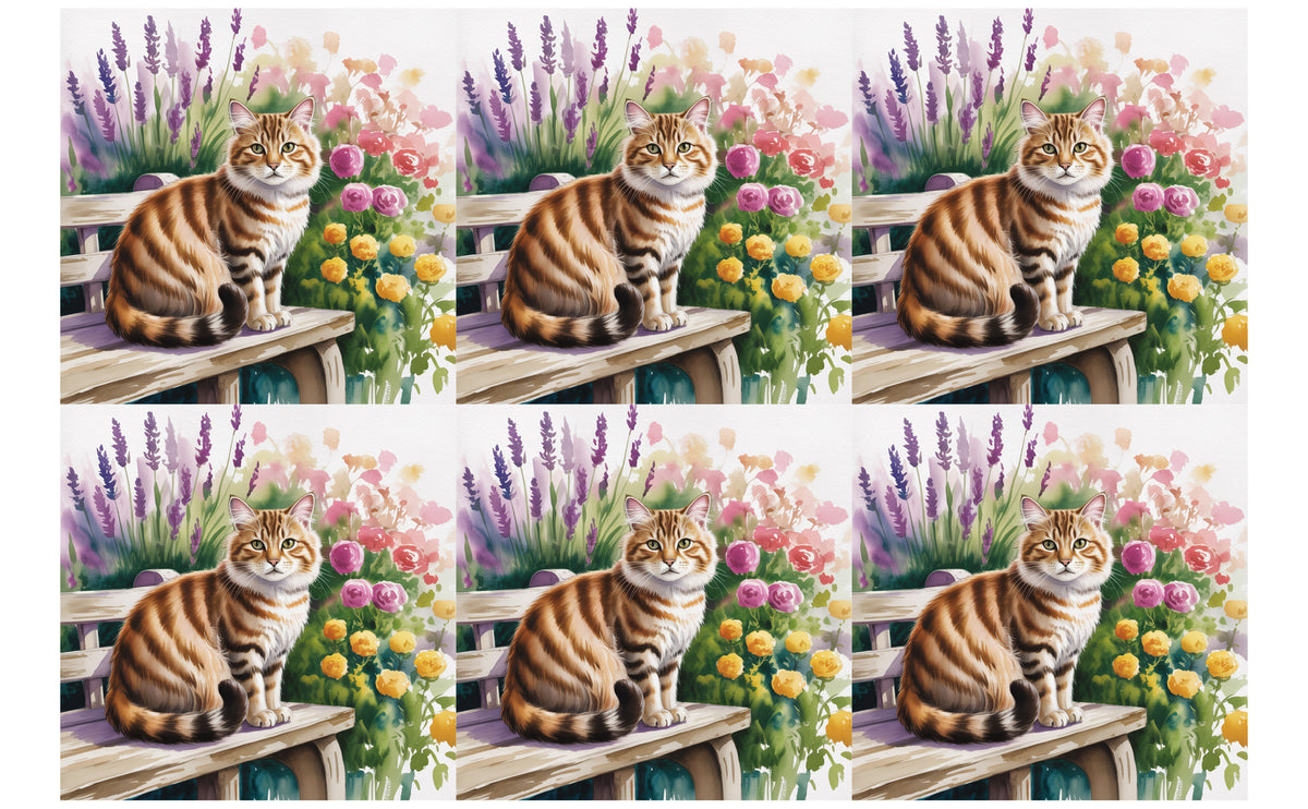 DecoCraft - Scenic Tiles Series - Watercolor Pets - American Bobtail