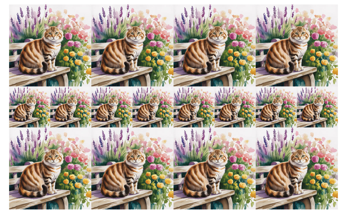 DecoCraft - Scenic Tiles Series - Watercolor Pets - American Bobtail