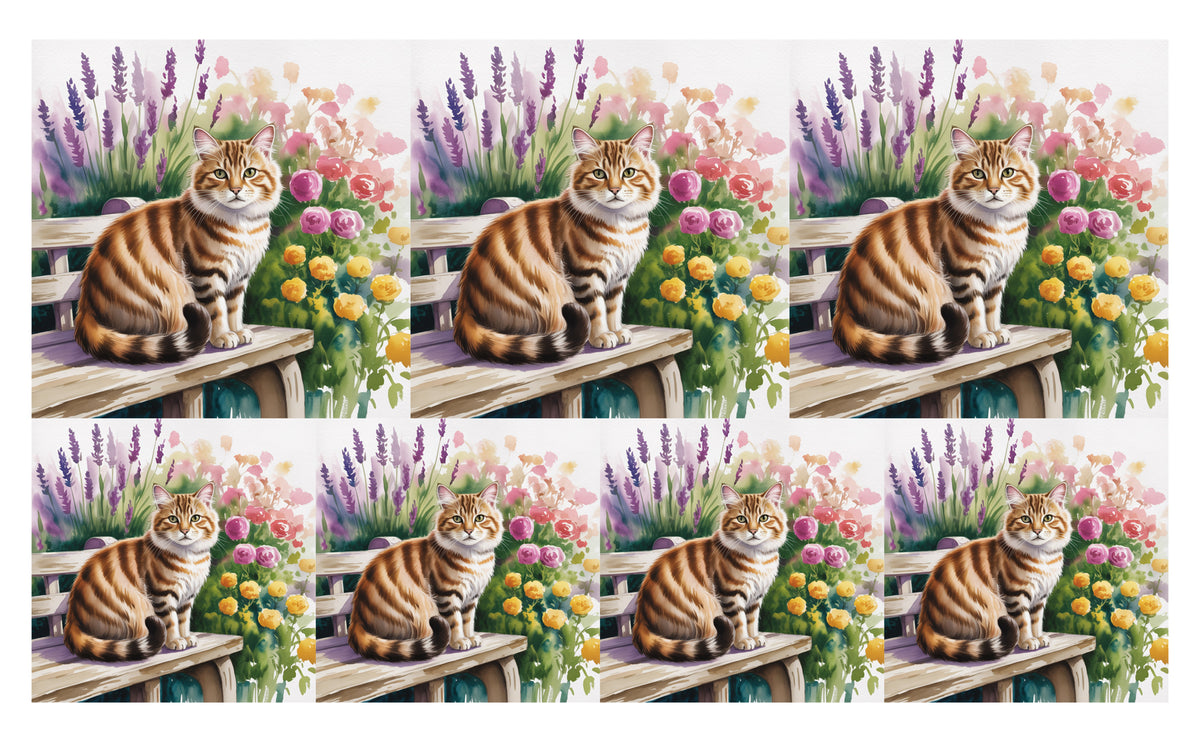 DecoCraft - Scenic Tiles Series - Watercolor Pets - American Bobtail