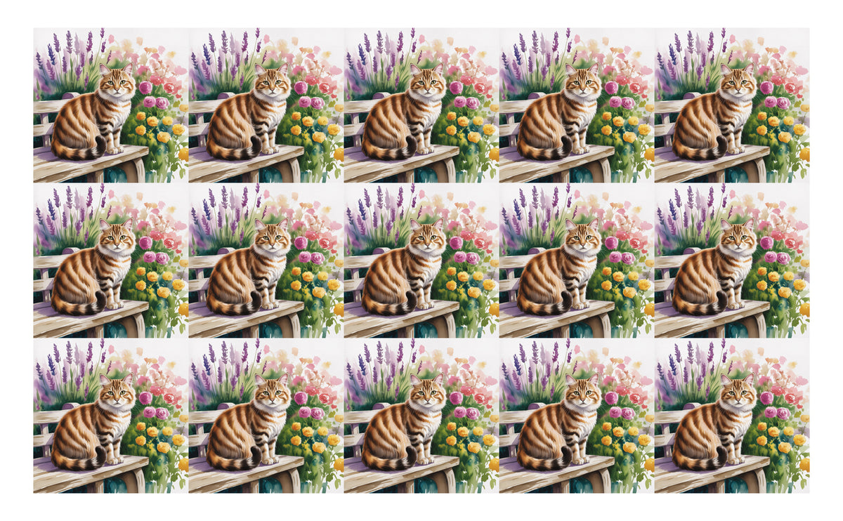 DecoCraft - Scenic Tiles Series - Watercolor Pets - American Bobtail