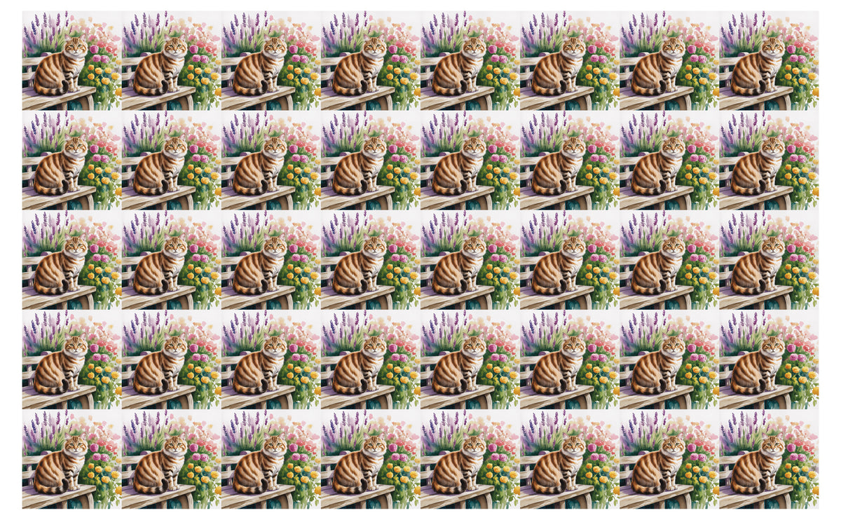 DecoCraft - Scenic Tiles Series - Watercolor Pets - American Bobtail