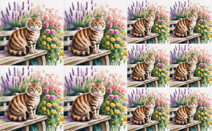 DecoCraft - Scenic Tiles Series - Watercolor Pets - American Bobtail