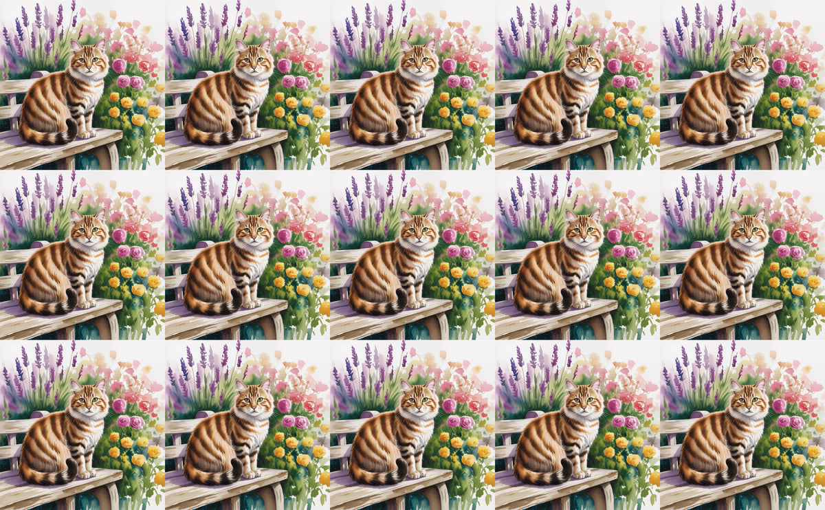 DecoCraft - Scenic Tiles Series - Watercolor Pets - American Bobtail