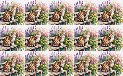 DecoCraft - Scenic Tiles Series - Watercolor Pets - American Bobtail