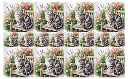 DecoCraft - Scenic Tiles Series - Watercolor Pets - American Shorthair