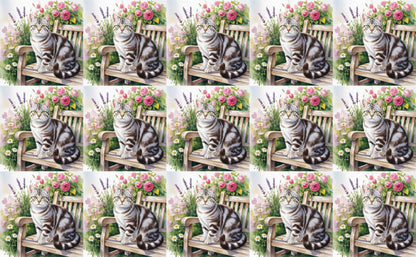 DecoCraft - Scenic Tiles Series - Watercolor Pets - American Shorthair
