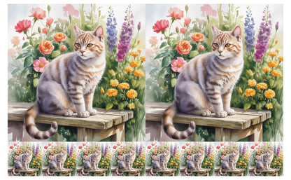 DecoCraft - Scenic Tiles Series - Watercolor Pets - American Wirehair