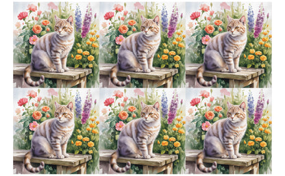 DecoCraft - Scenic Tiles Series - Watercolor Pets - American Wirehair