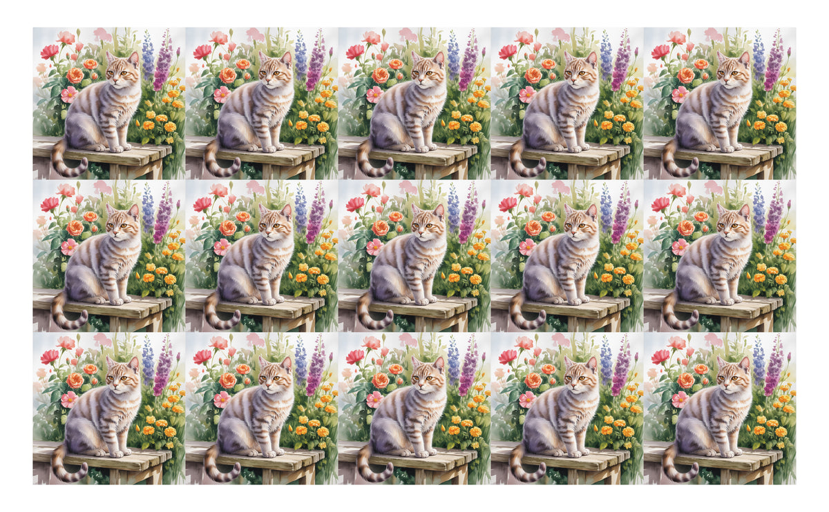 DecoCraft - Scenic Tiles Series - Watercolor Pets - American Wirehair
