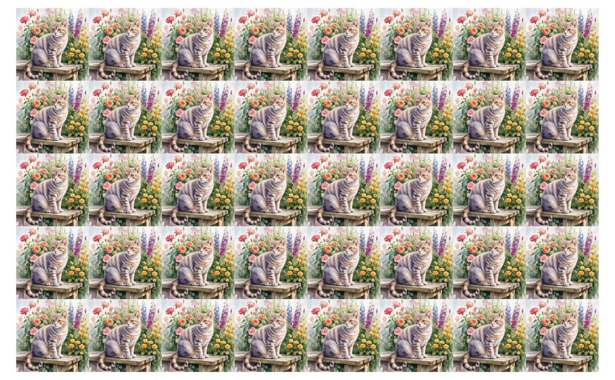 DecoCraft - Scenic Tiles Series - Watercolor Pets - American Wirehair
