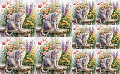 DecoCraft - Scenic Tiles Series - Watercolor Pets - American Wirehair