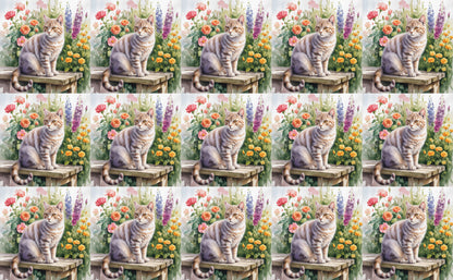 DecoCraft - Scenic Tiles Series - Watercolor Pets - American Wirehair