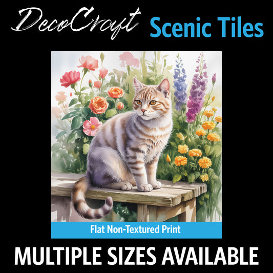 DecoCraft - Scenic Tiles Series - Watercolor Pets - American Wirehair