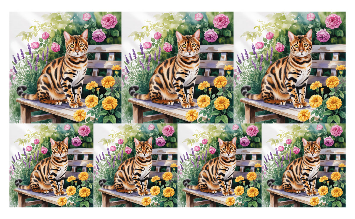 DecoCraft - Scenic Tiles Series - Watercolor Pets - Bengal