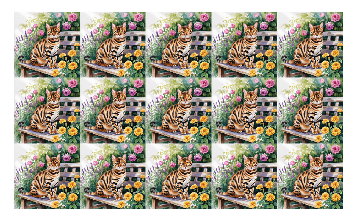 DecoCraft - Scenic Tiles Series - Watercolor Pets - Bengal