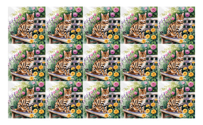 DecoCraft - Scenic Tiles Series - Watercolor Pets - Bengal