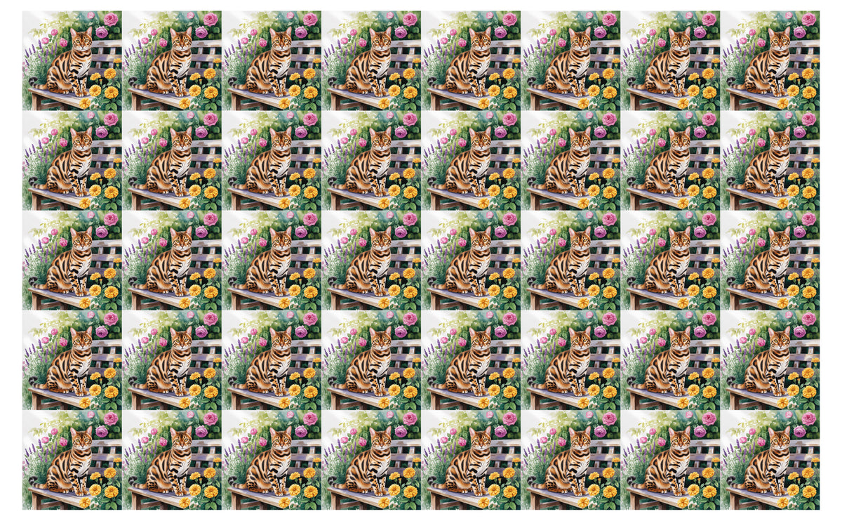 DecoCraft - Scenic Tiles Series - Watercolor Pets - Bengal