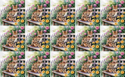DecoCraft - Scenic Tiles Series - Watercolor Pets - Bengal