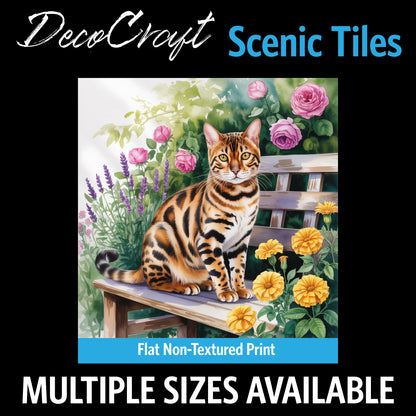 DecoCraft - Scenic Tiles Series - Watercolor Pets - Bengal
