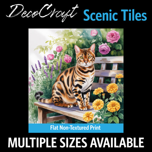 DecoCraft - Scenic Tiles Series - Watercolor Pets - Bengal