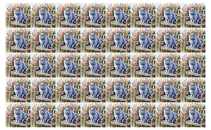 DecoCraft - Scenic Tiles Series - Watercolor Pets - British Shorthair - Gray