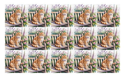 DecoCraft - Scenic Tiles Series - Watercolor Pets - British Shorthair - Orange