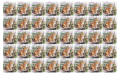 DecoCraft - Scenic Tiles Series - Watercolor Pets - British Shorthair - Orange