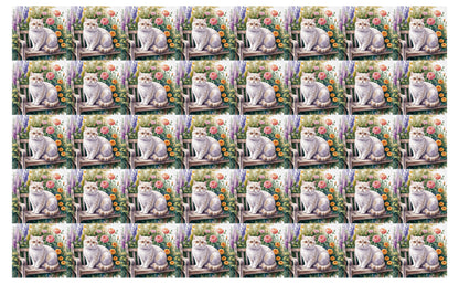 DecoCraft - Scenic Tiles Series - Watercolor Pets - British Shorthair - White