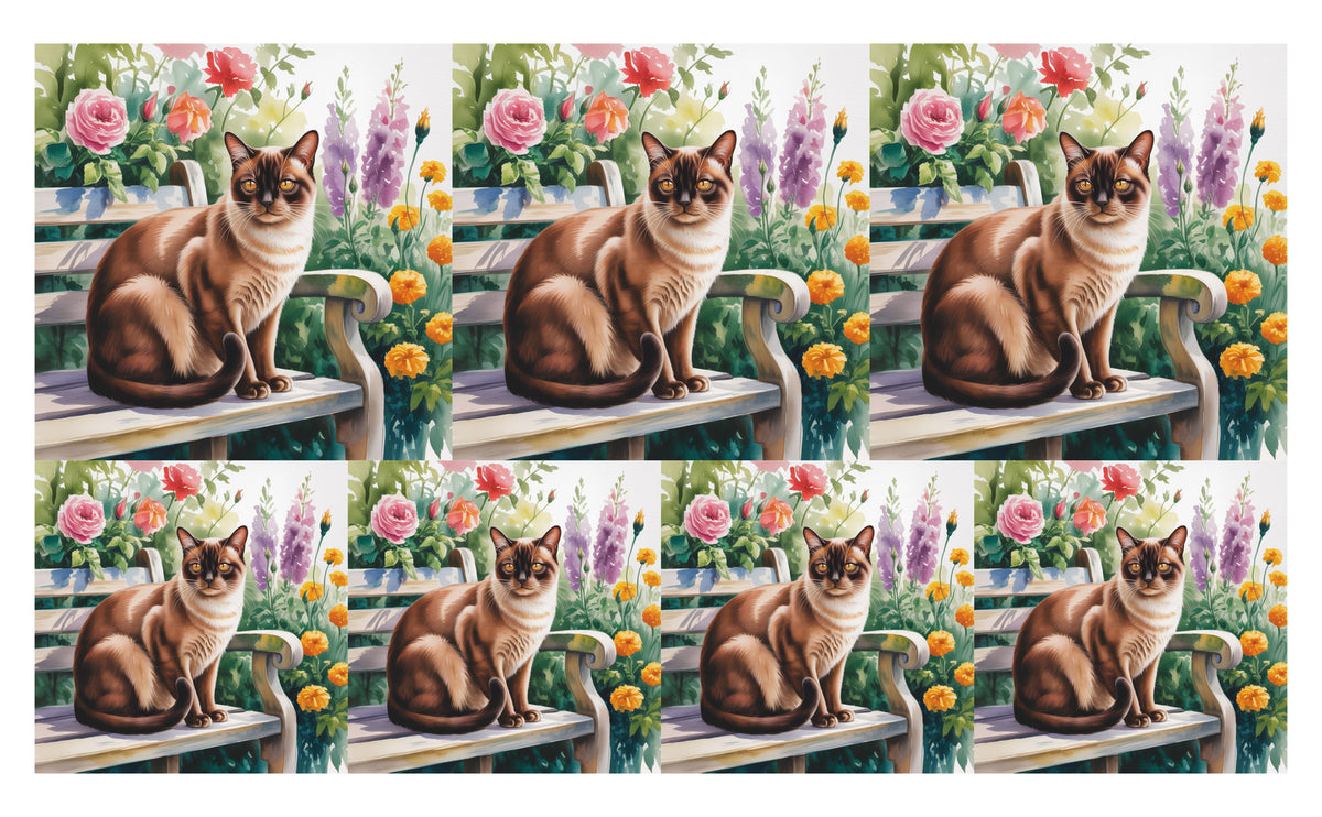 DecoCraft - Scenic Tiles Series - Watercolor Pets - Burmese