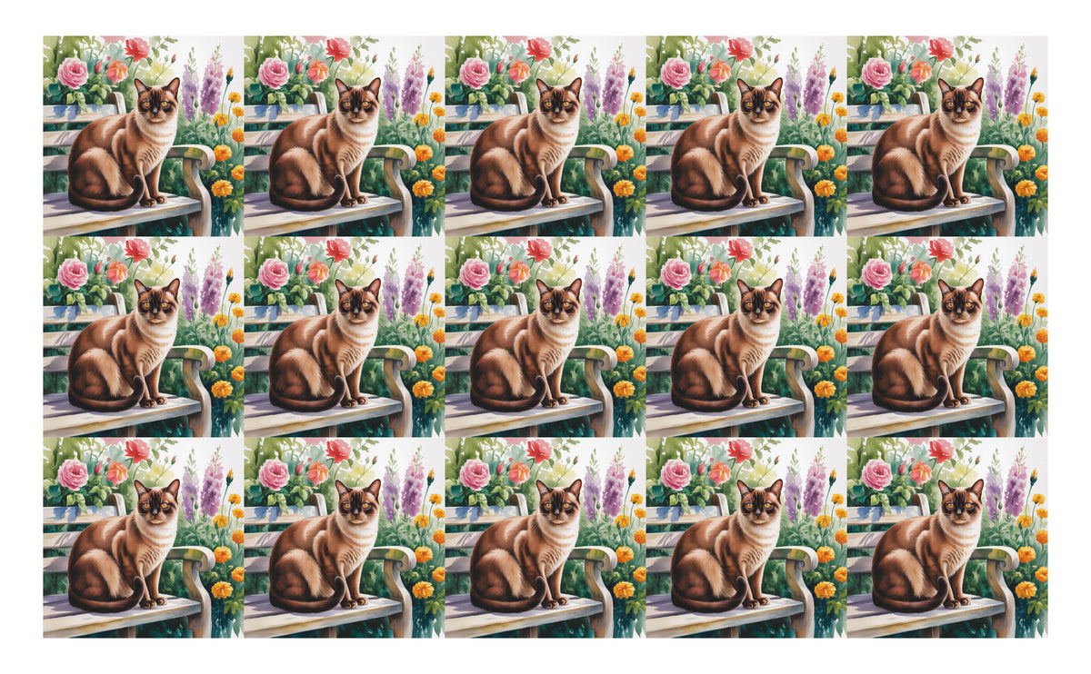 DecoCraft - Scenic Tiles Series - Watercolor Pets - Burmese