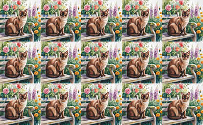 DecoCraft - Scenic Tiles Series - Watercolor Pets - Burmese