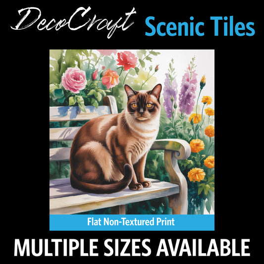DecoCraft - Scenic Tiles Series - Watercolor Pets - Burmese