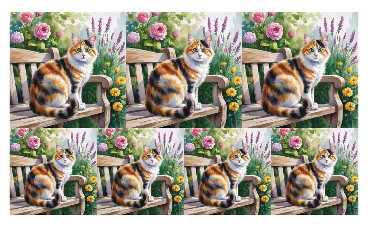 DecoCraft - Scenic Tiles Series - Watercolor Pets - Calico
