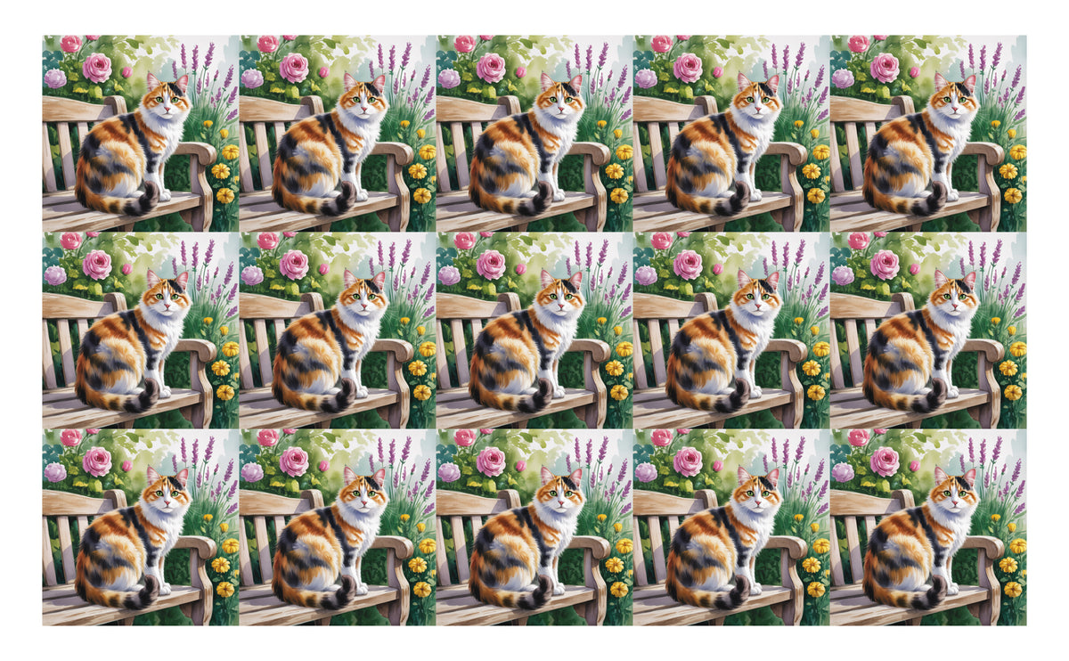 DecoCraft - Scenic Tiles Series - Watercolor Pets - Calico