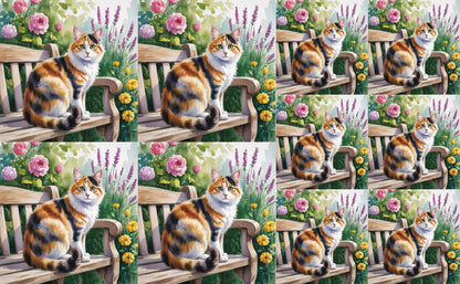 DecoCraft - Scenic Tiles Series - Watercolor Pets - Calico
