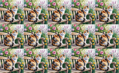 DecoCraft - Scenic Tiles Series - Watercolor Pets - Calico