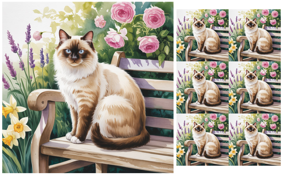 DecoCraft - Scenic Tiles Series - Watercolor Pets - Colorpoint