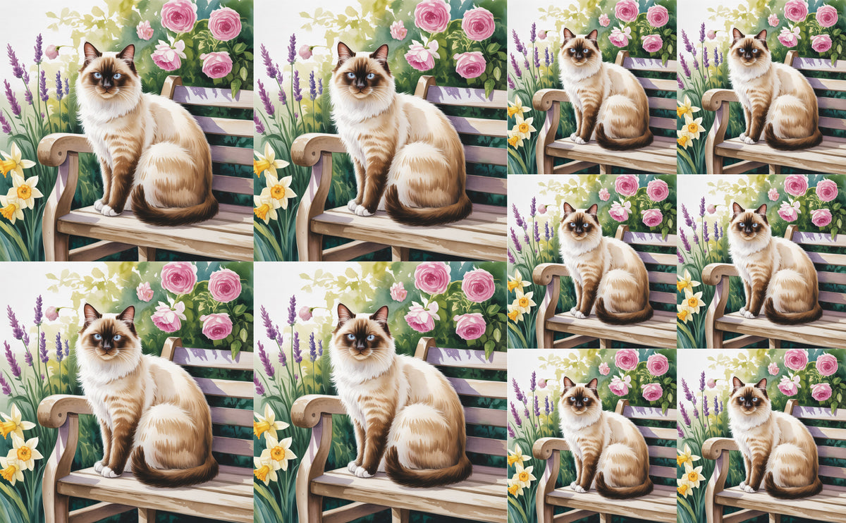DecoCraft - Scenic Tiles Series - Watercolor Pets - Colorpoint