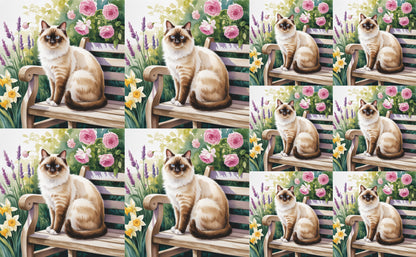 DecoCraft - Scenic Tiles Series - Watercolor Pets - Colorpoint