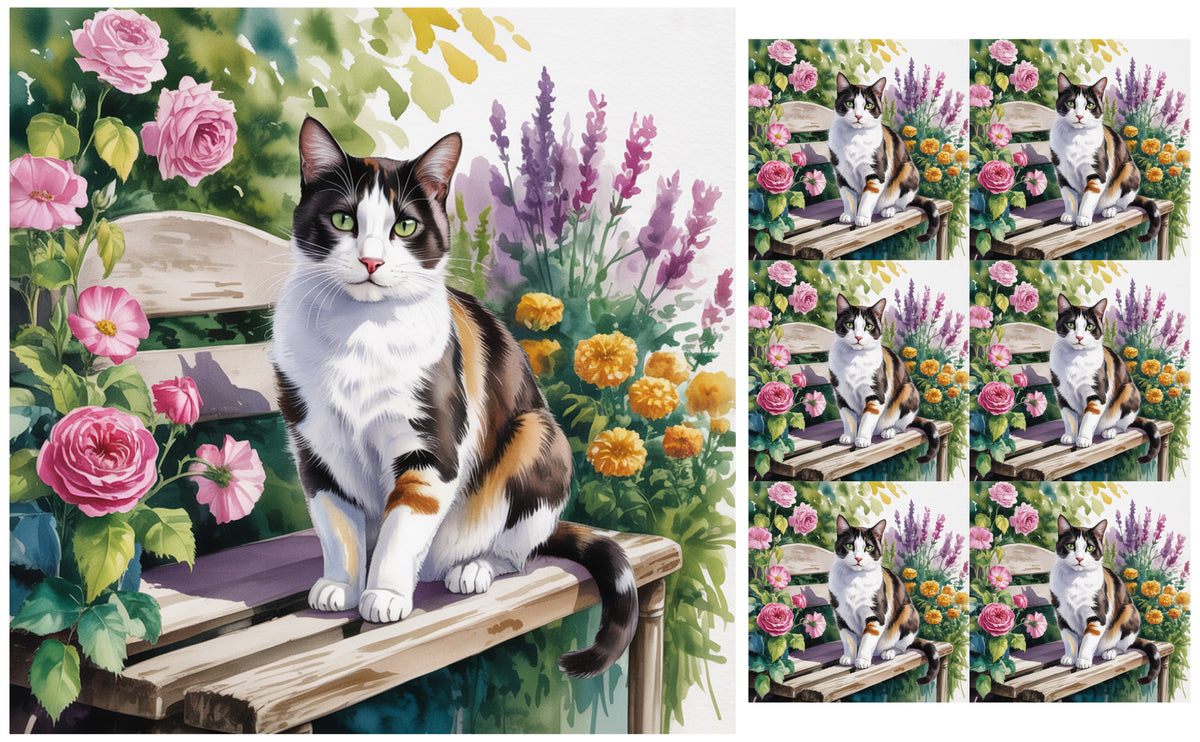 DecoCraft - Scenic Tiles Series - Watercolor Pets - Harlequin