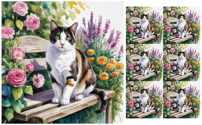 DecoCraft - Scenic Tiles Series - Watercolor Pets - Harlequin