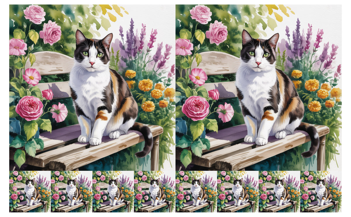 DecoCraft - Scenic Tiles Series - Watercolor Pets - Harlequin