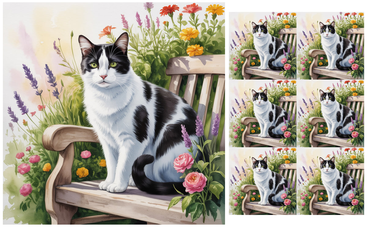 DecoCraft - Scenic Tiles Series - Watercolor Pets - Harlequin II