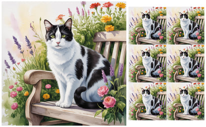 DecoCraft - Scenic Tiles Series - Watercolor Pets - Harlequin II
