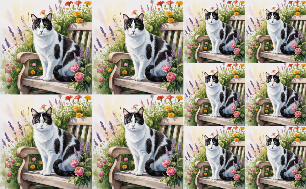 DecoCraft - Scenic Tiles Series - Watercolor Pets - Harlequin II