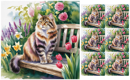 DecoCraft - Scenic Tiles Series - Watercolor Pets - Highlander