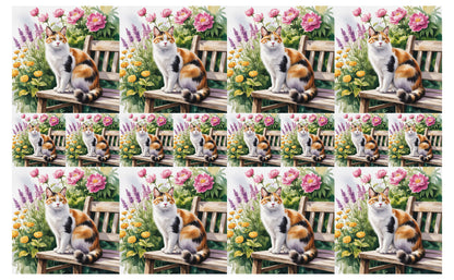 DecoCraft - Scenic Tiles Series - Watercolor Pets - Japanese Bobtail